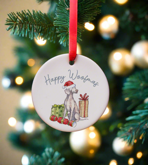 Weimaraner Ceramic Circle Decoration